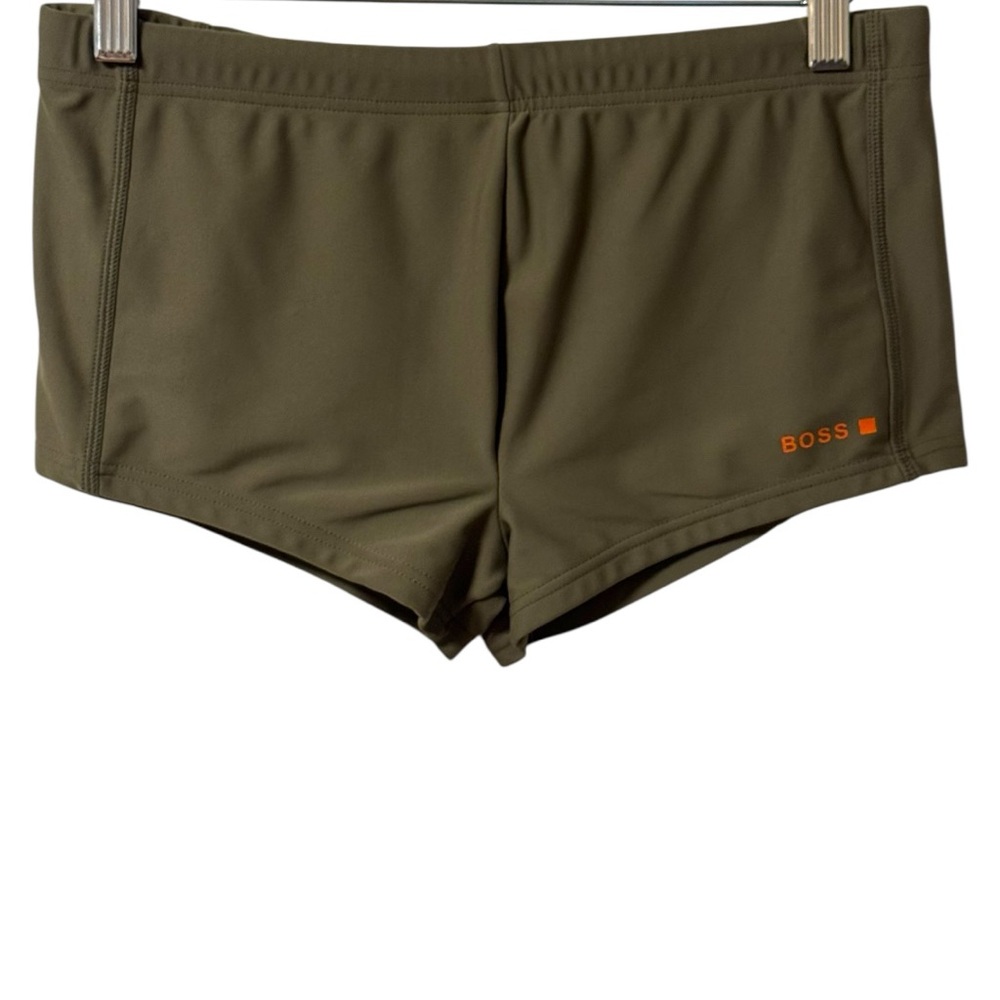 Hugo Boss Swim Shorts 2” Men’s Medium Olive Green Orange Boss Hugo Boss